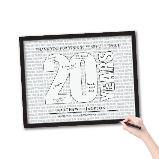 20年間のご勤務おめでとう ポスター