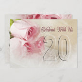 20年間の記念日パーティの招待状 招待状 (正面/裏面)