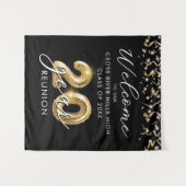 20年間クラス懇親会ウェルカムブラック金ゴールドバルーン タペストリー (正面(横))