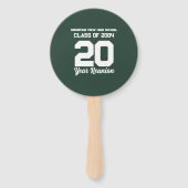 20年高校懇親会ホワイトスポーティ文字 ハンドファン (正面)