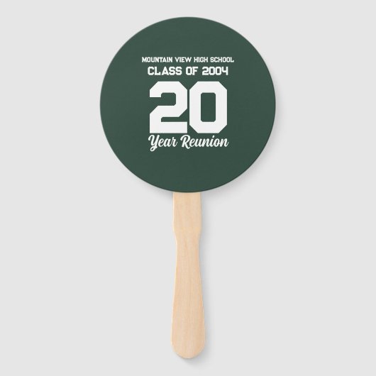 20年高校懇親会ホワイトスポーティ文字 ハンドファン (正面)