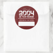 20年高校懇親会名空白のタグステッカー ラウンドシール (バッグ)