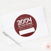 20年高校懇親会名空白のタグステッカー ラウンドシール (封筒)