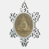 20年Sober Anniversary Medalion スノーフレークピューターオーナメント (右)