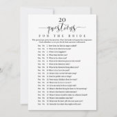 20新婦のための質問ブライダルシャワー 招待状 (正面)