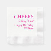 20日30日40日50日60日70誕生日 パーソナライズされた 縁ありカクテルナプキン (正面)