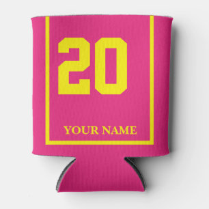 20明るい赤紫色ピンクイエローホースサドルブランケットカスタム 缶クーラー