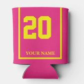 20明るい赤紫色ピンクイエローホースサドルブランケットカスタム 缶クーラー (裏面)