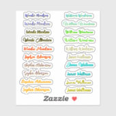 20最高の個の透明名カラフル付きシールのセット シール (シート)