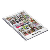 20枚のフォトコラージュ – グリッド(スクリプト文字付き) – 白 ノートブック (右側)