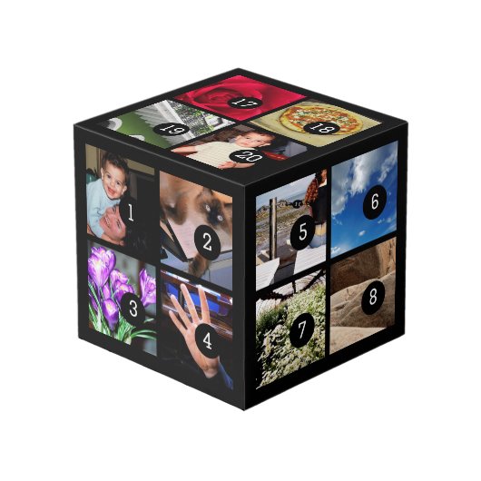 20枚の写真で簡単に自分の写真を作成 フォトキューブ (正面アングル)