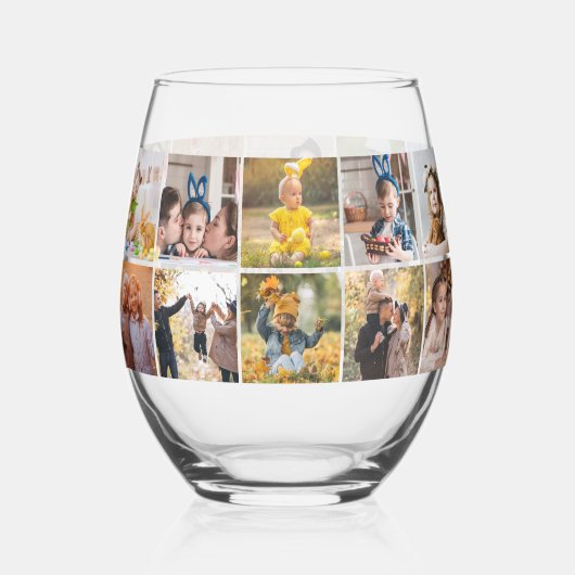 20枚の写真のギャラリーパーソナライズされた ステムなしワイングラス (正面)