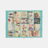 20枚の写真のコラージュパーソナライズされた フリースブランケット (正面(横))