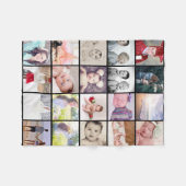 20枚の写真のコラージュパーソナライズされた フリースブランケット (正面(横))