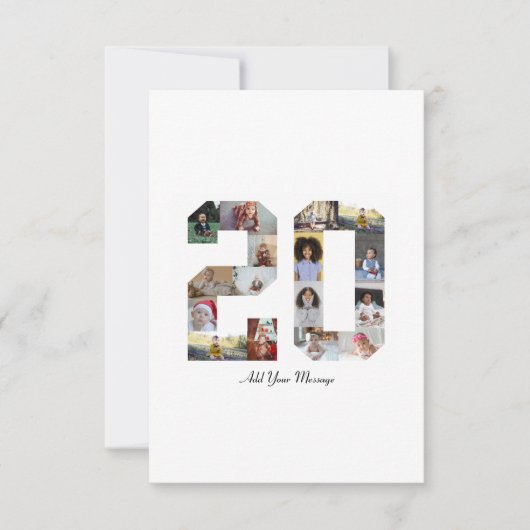 20枚の写真の コラージュ カード (正面)