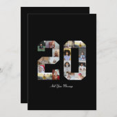 20枚の写真の コラージュ サンキューカード (正面/裏面)