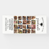 20枚の写真コラージュ　卒業式　モダン　ミニマル　ホワイト 横断幕 (横)