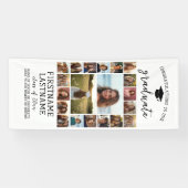 20枚の写真コラージュ 卒業式 現代的 ミニマル 白 横断幕 (横)