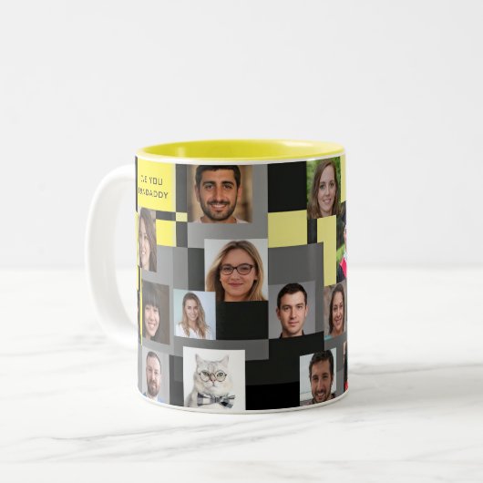 20枚の写真モダンイエロー&グレイ愛You Grandaddy ツートーンマグカップ (正面左)