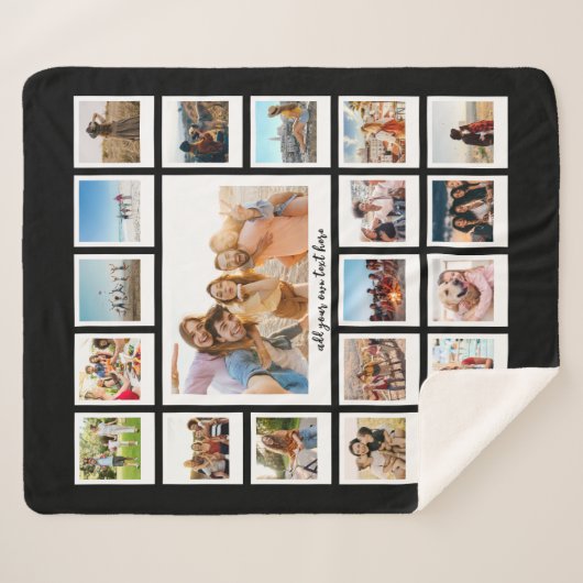 20枚モダンのコラージュ シェルパブランケット (正面(横))