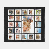 20枚モダンのコラージュ フリースブランケット (正面(横))