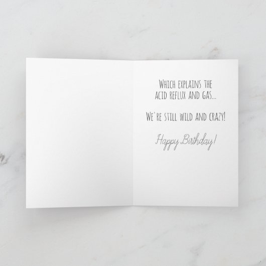 20歳おもしろいが古い体誕生日 カード (内部)