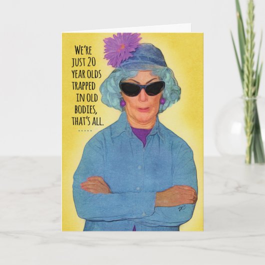20歳おもしろいが旧体誕生日に閉じ込められる カード (正面)