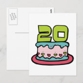 20歳お誕生日ケーキ ポストカード (正面/裏面)