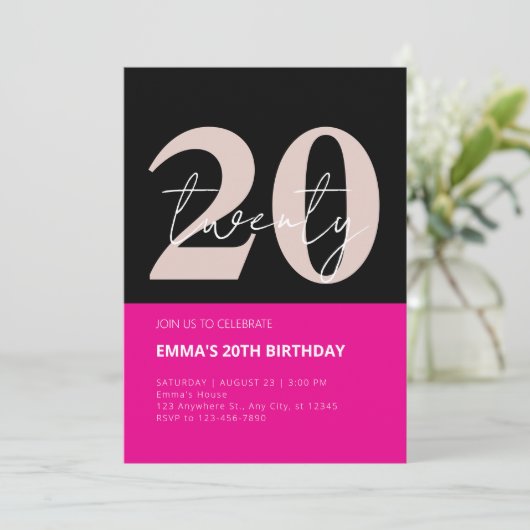20歳のお祝い 招待状 (スタンド正面)