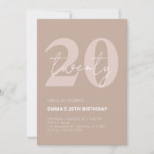 20歳のお祝い 招待状 (正面)