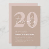 20歳のお祝い 招待状 (正面/裏面)