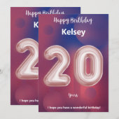 20歳のハッピーバースデーカード (正面/裏面)