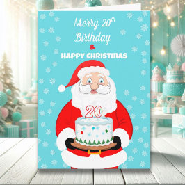 20歳のメリークリスマスお誕生日おめでとう サンタクロース カード