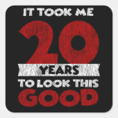 20歳の日私は良い20誕生日に見えた スクエアシール (正面)