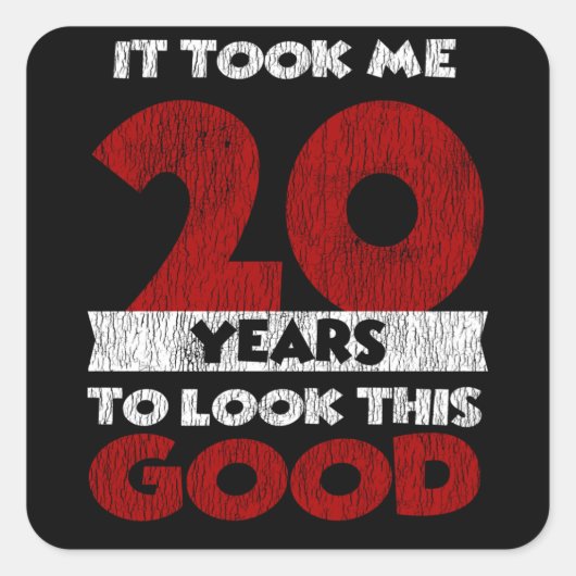 20歳の日私は良い20誕生日に見えた スクエアシール (正面)