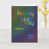 20歳の甥の誕生日サークル カード (黄色い花)