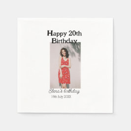 20歳の誕生日おめでとうフォトモダンシンプルミニマル スタンダードカクテルナプキン
