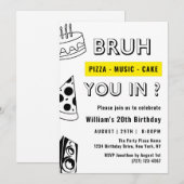 20歳の誕生日おめでとう！やばい、10代最後の誕生日だぜ！ 招待状 (正面/裏面)