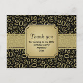 20歳の誕生日おめでとう ゴールド/ブラックのナンバー柄 ポストカード (正面)