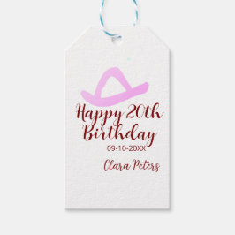 20歳の誕生日おめでとう ピンクのカウボーイ ガール 名前入り ギフトタグ