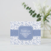 20歳の誕生日おめでとう 数列 青/白 ポストカード (スタンド正面)