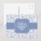 20歳の誕生日おめでとう 数列 青/白 ポストカード (正面/裏面)