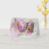 20歳の誕生日のフォトカードとデイジー カード (黄色い花)