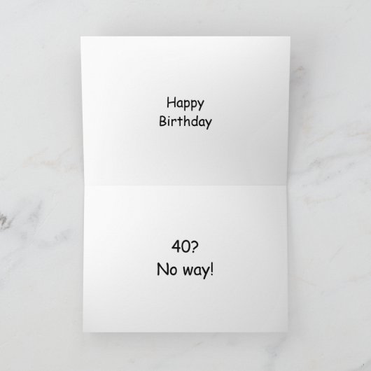 20歳の誕生日のユーモアを冗談で言うの? カード (内部)