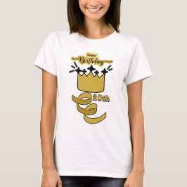 20歳の誕生日を祝う王冠デザイン Tシャツ