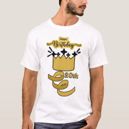 20歳の誕生日を祝う王冠デザイン Tシャツ