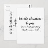 20歳の誕生日を記念して冒険が始まる！名前を追加して d ポストカード (正面/裏面)
