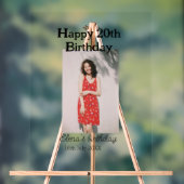 20歳の誕生日を迎える写真モダンシンプルのミニマル アクリルサイン (ニュートラル)