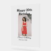 20歳の誕生日を迎える写真モダンシンプルのミニマル アクリルサイン (傾斜)