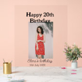 20歳の誕生日を迎える写真モダンシンプルのミニマル アクリルサイン (ウェディング)